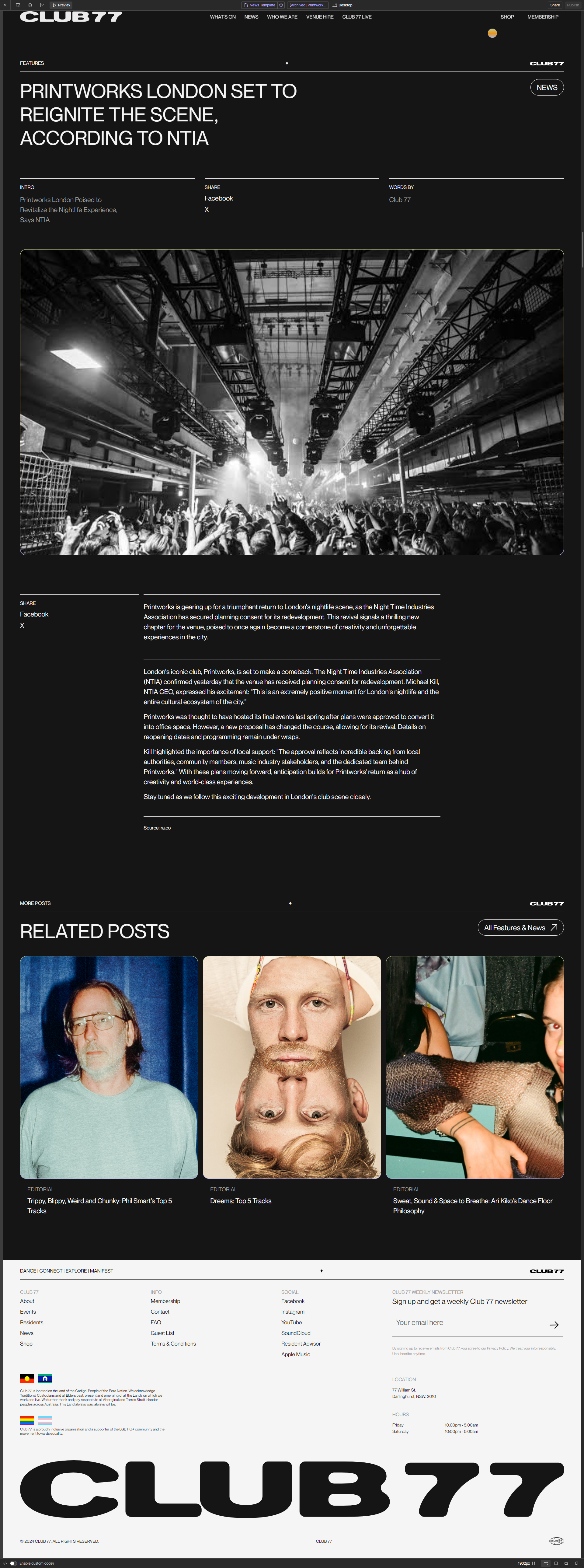 Club77 Website